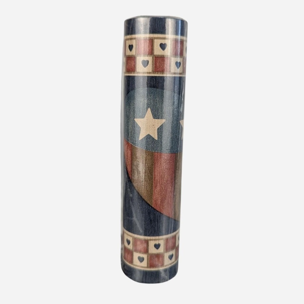 Rosedale Vinyl Wallpaper Border Americana Stars Patchwork New Sealed 5yd